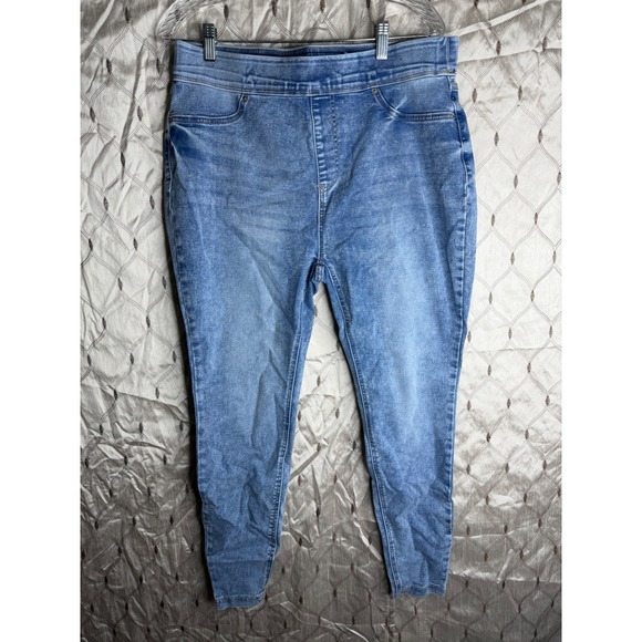 Terra & Sky Denim - Terra & Sky Womens 0X 14W Medium Wash Pull On Skinny Jeans Stretch Jeggings
